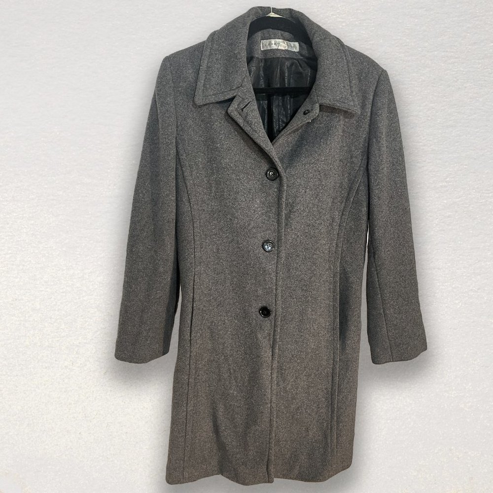 Larry Levine Wool Blend Winter Coat Women's Medium Charcoal